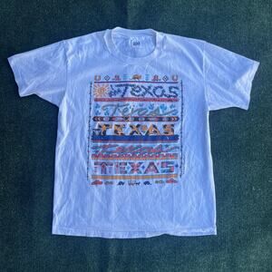 Vintage Anvil 1991 White Texas Shirt Size XL Made In USA